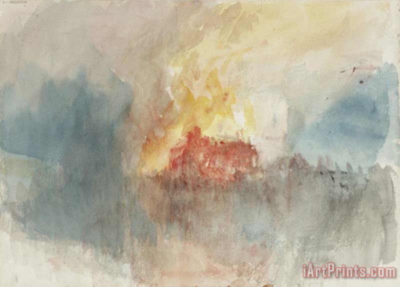 Joseph Mallord William Turner From Fire at The Tower of London Sketchbook [finberg Cclxxxiii], Fire at The Grand Storehouse of The Tower of London Art Painting